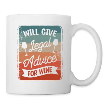 Will Give Legal Advice For Wine Lawyer Law - Mug - white - Right