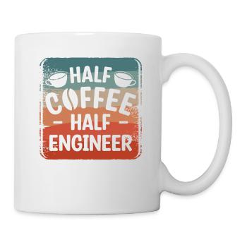 Halb Kaffee, halb Ingenieur Ingenieurwesen - Tasse - Weiß - Rechts