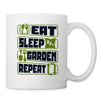 Eat Sleep Garden Repeat Allotment Garden Horticulture - Mug - white - Right