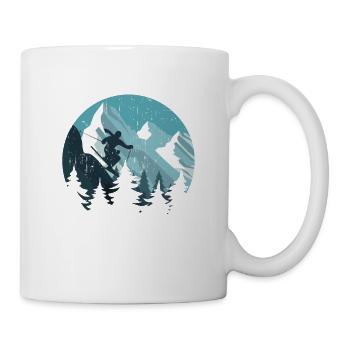 Skifahren Schneeskifahrer Winter Ski Snowboard - Tasse - Weiß - Rechts