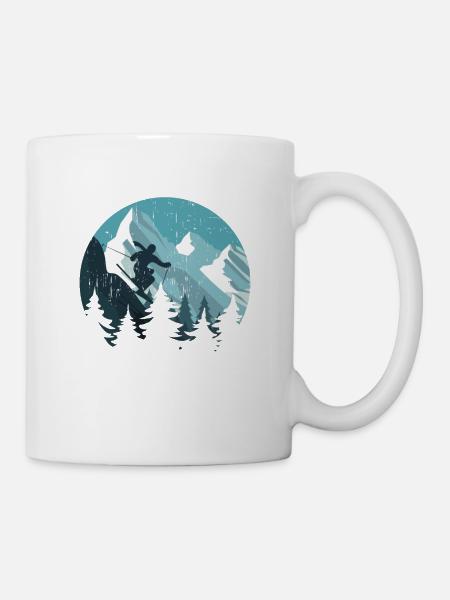 Skiing Snow Skier Winter Ski Snowboard - Mug - white