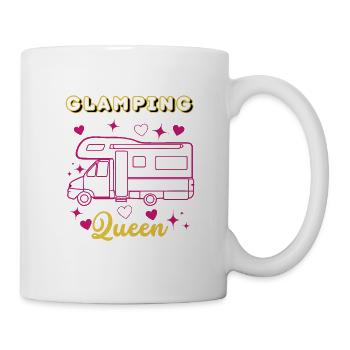 Glamping Queen, Camper in pink, camping, summer - Mug - white - Right