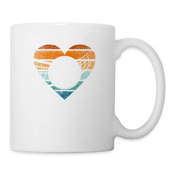 Beach Volleyball Silhouette Vintage Heart Retro - Mug - white - Right
