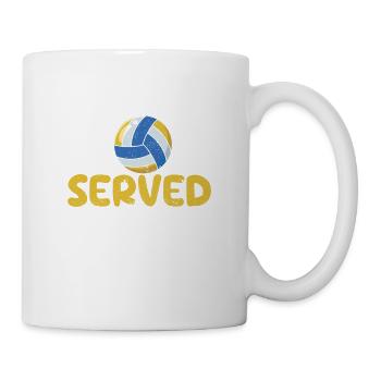 Du wurdest gerade bedient Volleyballspieler - Tasse - Weiß - Rechts