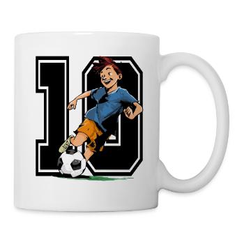 Football Birthday - 10 year old boy - 10. - Mug - white - Right