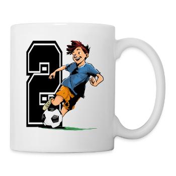 Football Birthday - 2 year old boy - 2. - Mug - white - Right