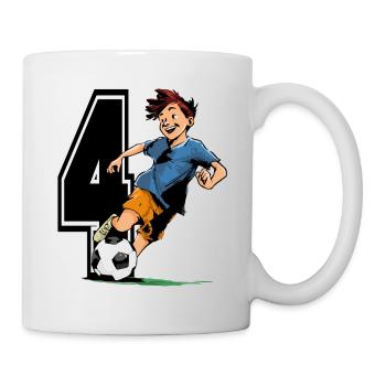 Football Birthday - 4 years old Boy - 4. - Mug - white - Right