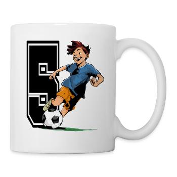 Football Birthday - 5 years old Boy - 5. - Mug - white - Right