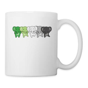 Aromantik Flag Pride LGBTQ Cute Elephant - Mug - white - Right