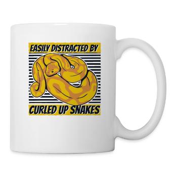 Facilement distrait par des serpents recroquevillés Boule de banane - Mug blanc - blanc - Droite