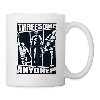 Threesome Anyone Triathlete Training Triathlon Bike - Mug - white - Right