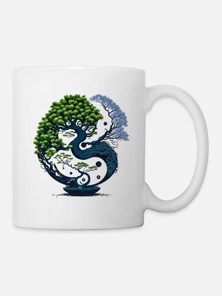Harmony Unveiled - Yin and Yang Bonsai - Mug - white
