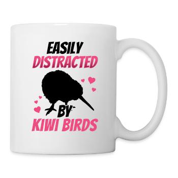 Kiwi Vogel lenkt ab Neuseeländischer Kiwi - Tasse - Weiß - Rechts