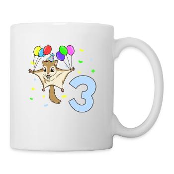 With flying squirrels - children's birthday 3 years - Mug - white - Right