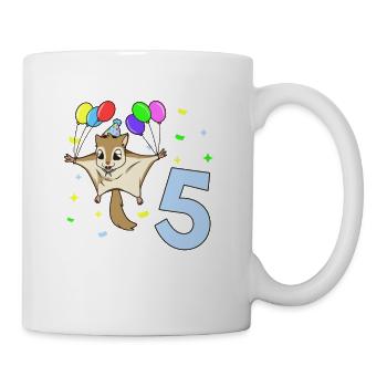 With flying squirrels - children's birthday 5 years - Mug - white - Right
