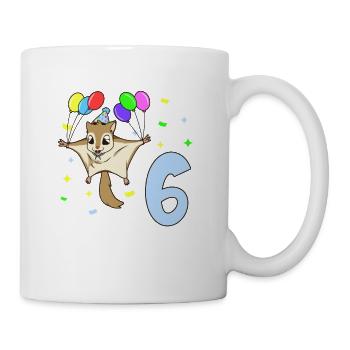 With flying squirrels - children's birthday 6 years - Mug - white - Right