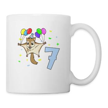 With flying squirrels - children's birthday 7 years - Mug - white - Right