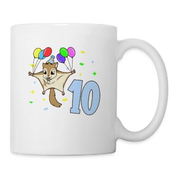 With flying squirrels - children's birthday 10 years - Mug - white - Right