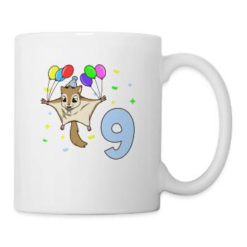 With flying squirrels - children's birthday 9 years - Mug - white - Right