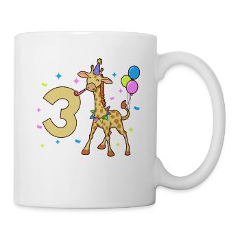 With Giraffe - Children's Birthday 3 Years - Mug - white - Right