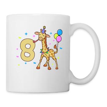 Avec girafe - Anniversaire des enfants 8 ans - Mug blanc - blanc - Droite