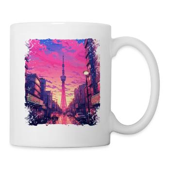 Skytree Tokyo Vaporwave Esthétique Japonais Vue - Mug blanc - blanc - Droite