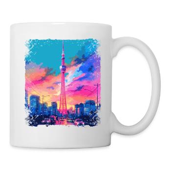 Ästhetischer japanischer Skytree Tokyo Vaporwave Sight - Tasse - Weiß - Rechts