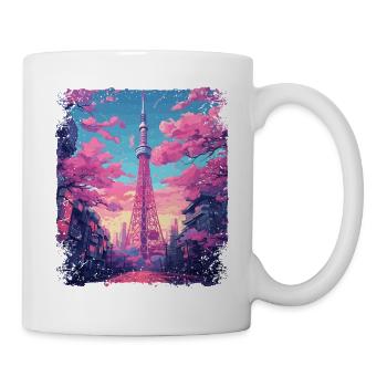 Vaporwave Aesthetic Skytree Tokyo Japanese Sight - Mug - white - Right