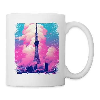 Ästhetischer Tokyo Skytree Vaporwave Japanischer Anblick - Tasse - Weiß - Rechts