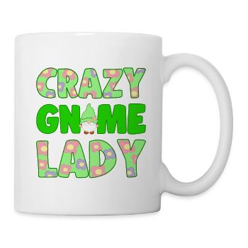 Crazy Gnome Lady Yard Garden Gnome Idée cadeau - Mug blanc - blanc - Droite