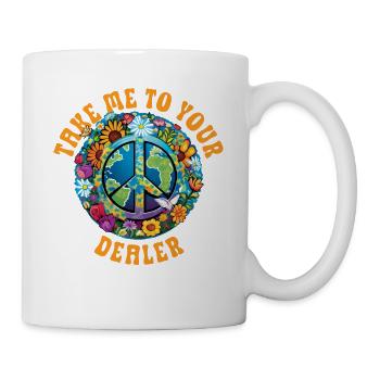 Hippie Peace Sign Peace Flowers Flower Child - Mug - white - Right