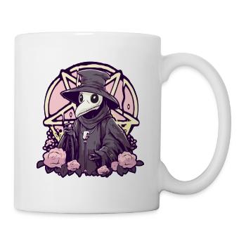 Pastel Goth Kawaii Plague Doctor Roses & Pentagram - Mug - white - Right