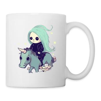 Pastel Goth Kawai Death Grim Reaper Girl Unicorn - Mug - white - Right