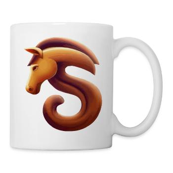 Buchstabe S mit Pferd - Tasse - Weiß - Rechts