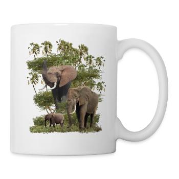 Elephant - Doum palm - Acacia - Africa - Mug - white - Right