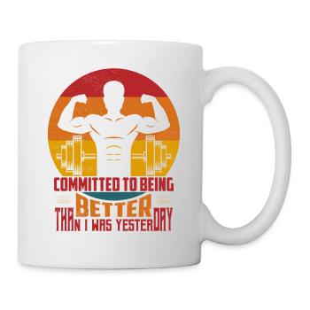 Committed To Being Better Weight Lifting Workout - Mug - white - Right