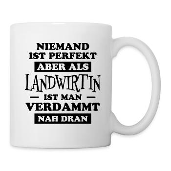 Landwirtin Spruch Job Traktor Landwirtin Geschenk - Tasse - Weiß - Rechts