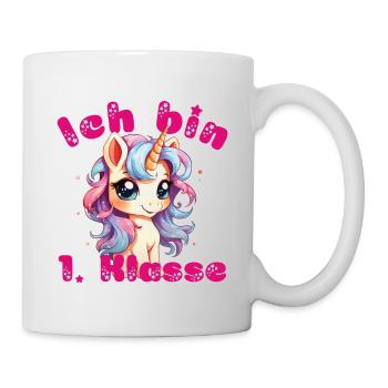 Schulkind , Erste Klasse, Schulanfänger - Tasse - Weiß - Rechts