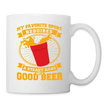 Beer Pong Champion A steady hand and a good - Mug - white - Right
