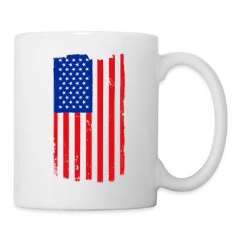 Terre de l’Amérique libre Drapeau des États-Unis Liberté de foi - Mug blanc - blanc - Droite