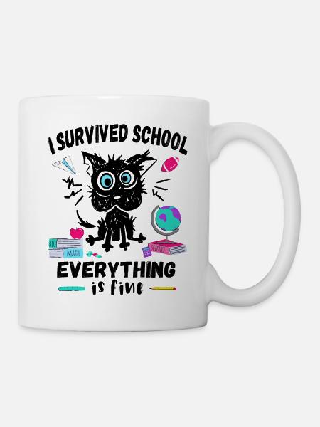 Letzter Schultag, Ich habe die Schule überlebt - Kop/krus - hvid