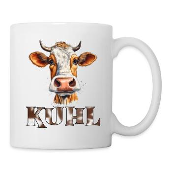 Lustiges Kuh, Spruch Kuhl, Bauern Land - Tasse - Weiß - Rechts