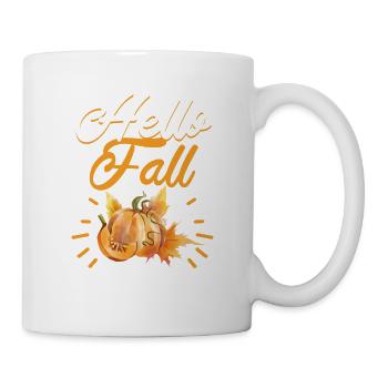 Bonjour Ambiance d’automne Thanksgiving Citrouille d’automne - Mug blanc - blanc - Droite