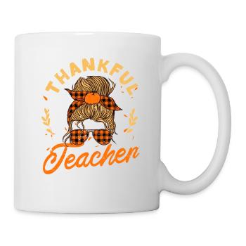 Une famille reconnaissante de Thanksgiving - Mug blanc - blanc - Droite