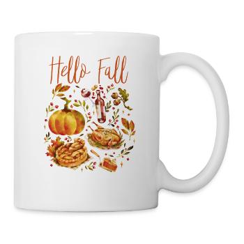 Hello Fall Vibes Thanksgiving Pumpkin Fall - Mug - white - Right