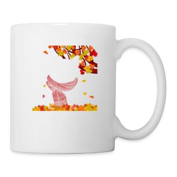 Black Cat It's Fall Y'all Pumpkin Autumn Leaves - Mug - white - Right