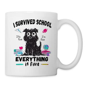 Last day of school, I survived School - Mug - white - Right