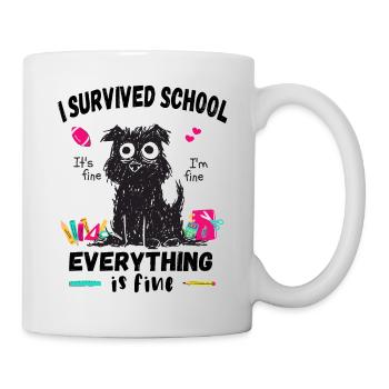 Last day of school, I survived School - Mug - white - Right