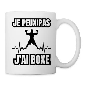 je peux pas j'ai boxe - Mug blanc - blanc - Droite