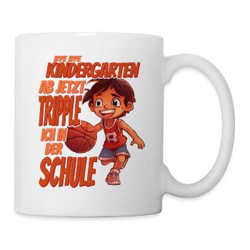 Bye Bye Kindergarten - Grundschule Kids Basketball - Tasse - Weiß - Rechts